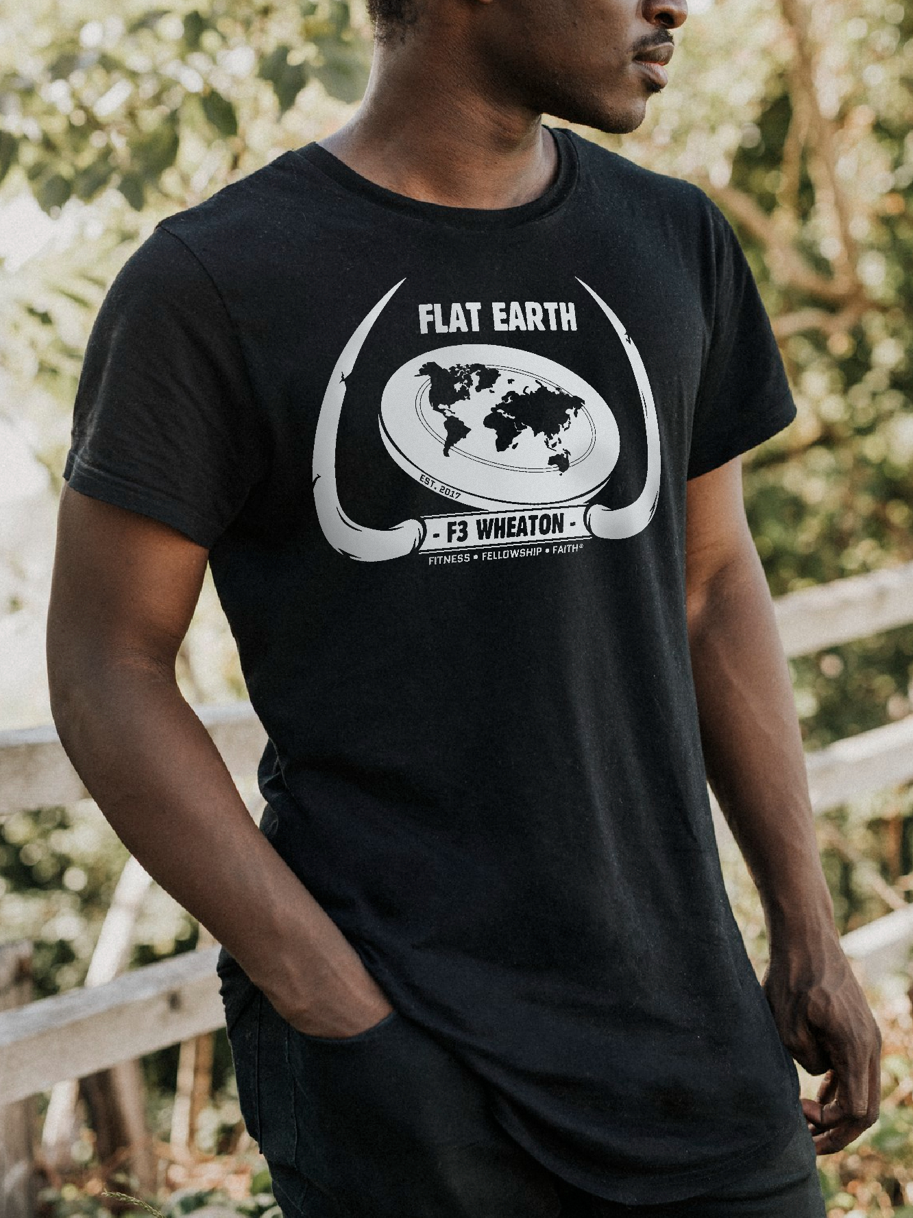 F3 Flat Earth Shirt Mockup 2